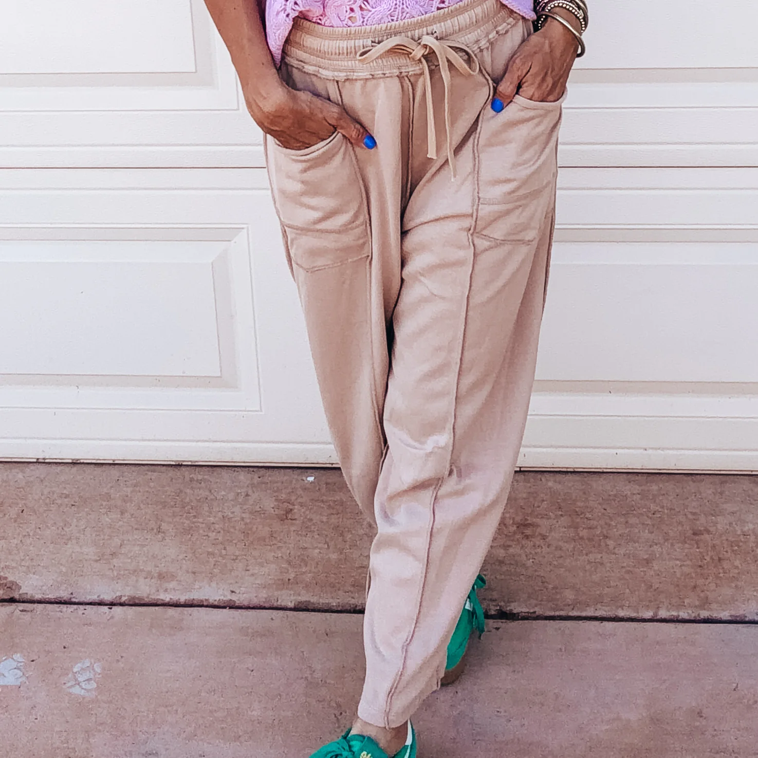 Braxton Barrel Louge Pants - OATMEAL - Image 2