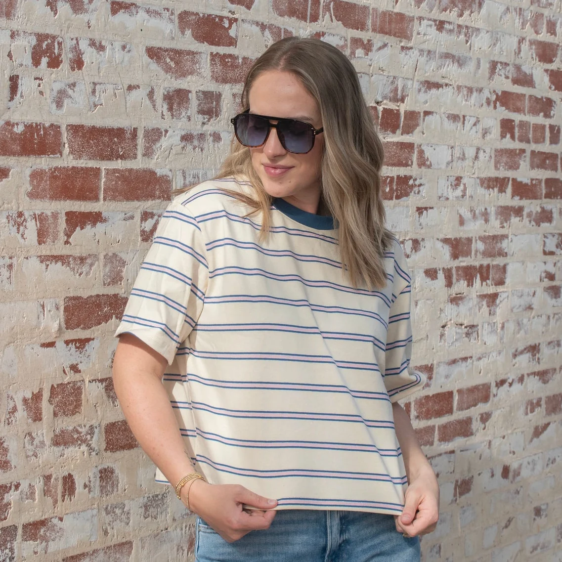 Dawson Daily Top - IVORY/BLUE - Image 2