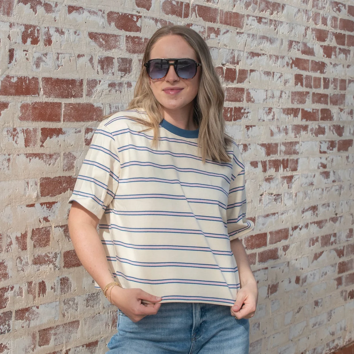 Dawson Daily Top - IVORY/BLUE - Image 3