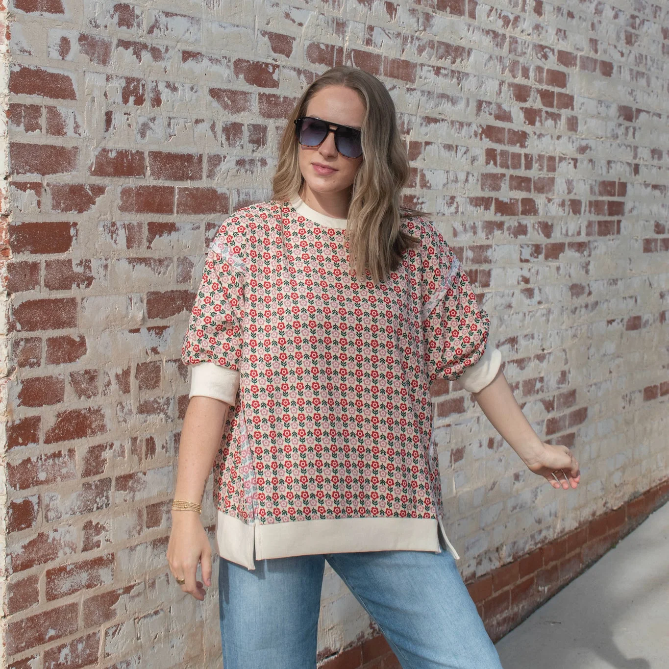 Field of Florals Top - RED - Image 2