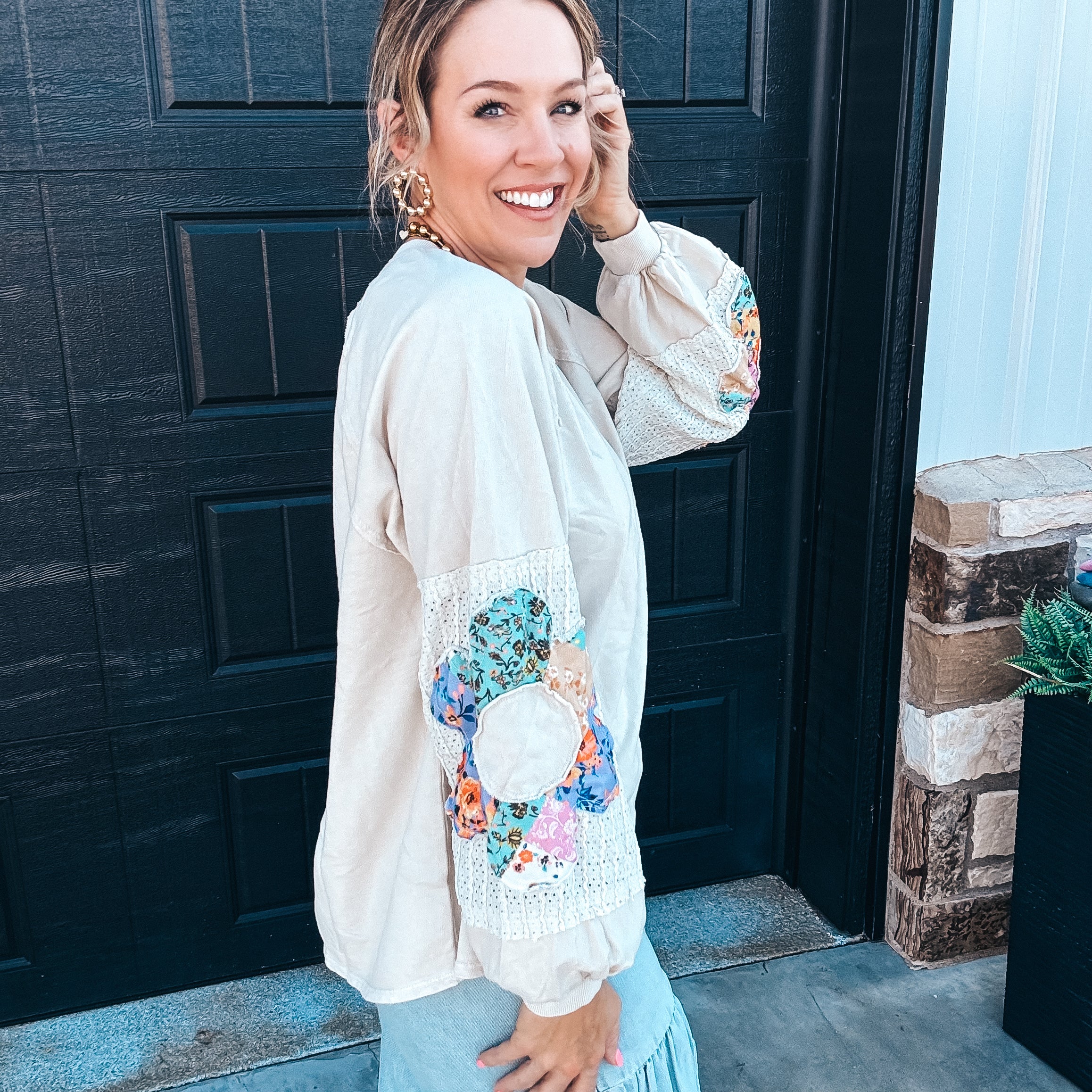 Fiona Floral Sweatshirt - NATURAL - Image 3